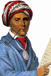 A painting of Sequoyah by Henry Inman, copied after the original portrait by Charles Bird King.